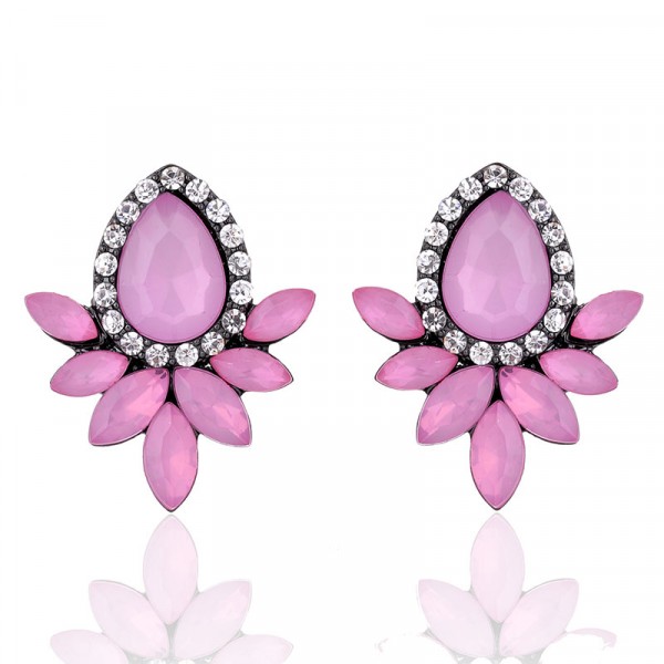Pastel Pink Blush Angel Wing Statement Stud Earrings